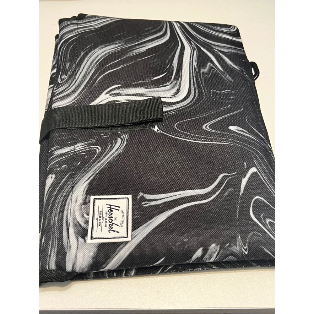 Herschel Supply Co. Black Marble Foldable Changing Pad Baby Future is Yours‎ New